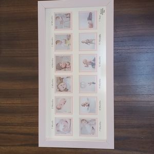 Babys first year picture frame - pink